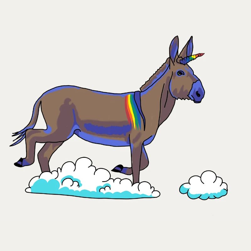 Rainbow Unicorn on Clouds