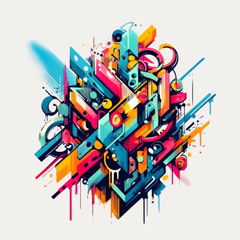 Illustration de graffiti dynamique coloré cool