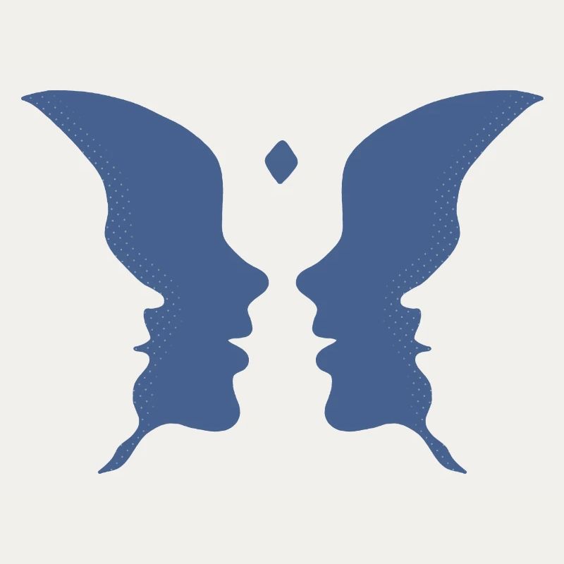 Küssende Gesichter oder ein Schmetterling