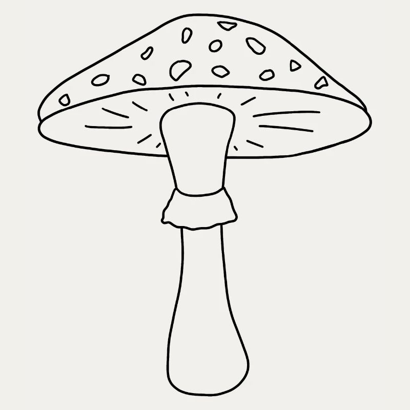 Toadstool black and white