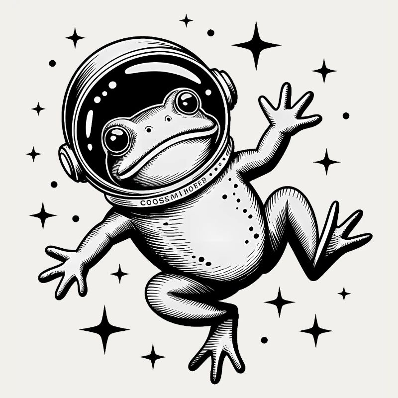 Frog in Space - Cool Astonomy Logo
