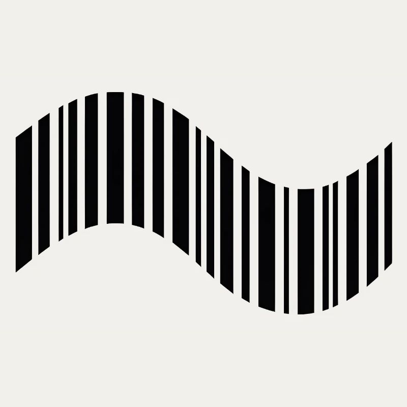 Barcode in wavy shape