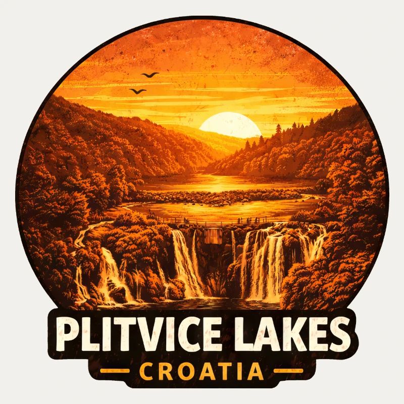 Lacs de Plitvice Croatie Nature du coucher de soleil
