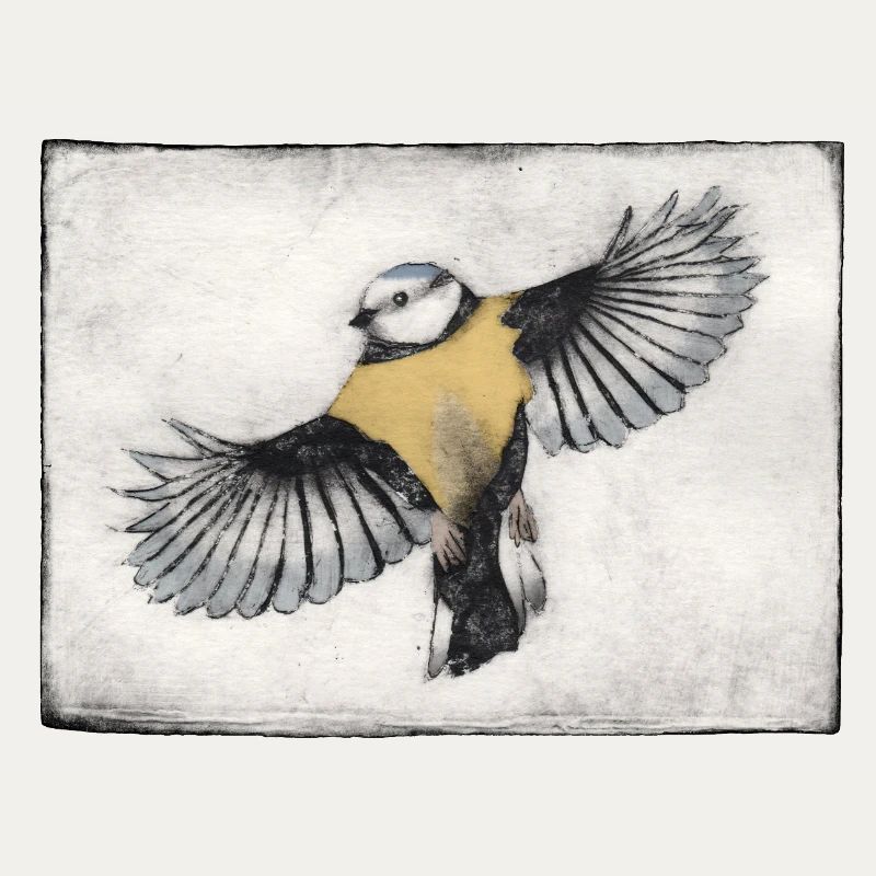 Oiseau en vol - Gravé à la main imprimable