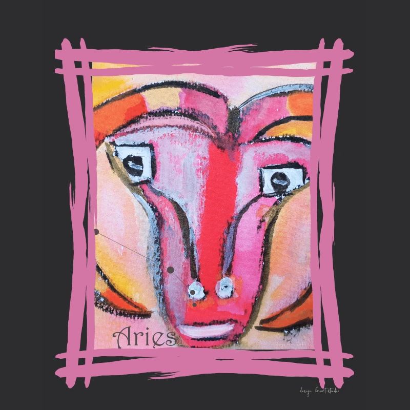 Widder Tierkreis - Farbenfrohe expressionistische Kunst