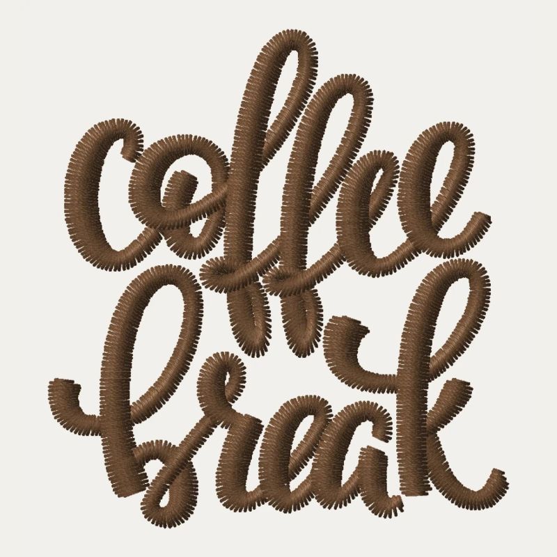 Dire Pause Café brodé