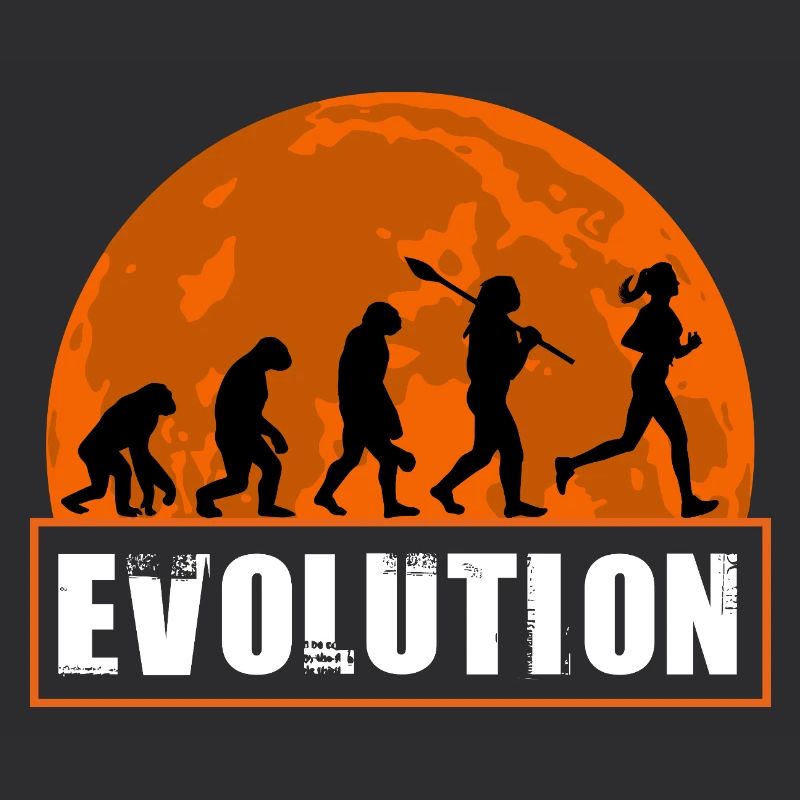 Running Evolution Running Girl Marathon Runner