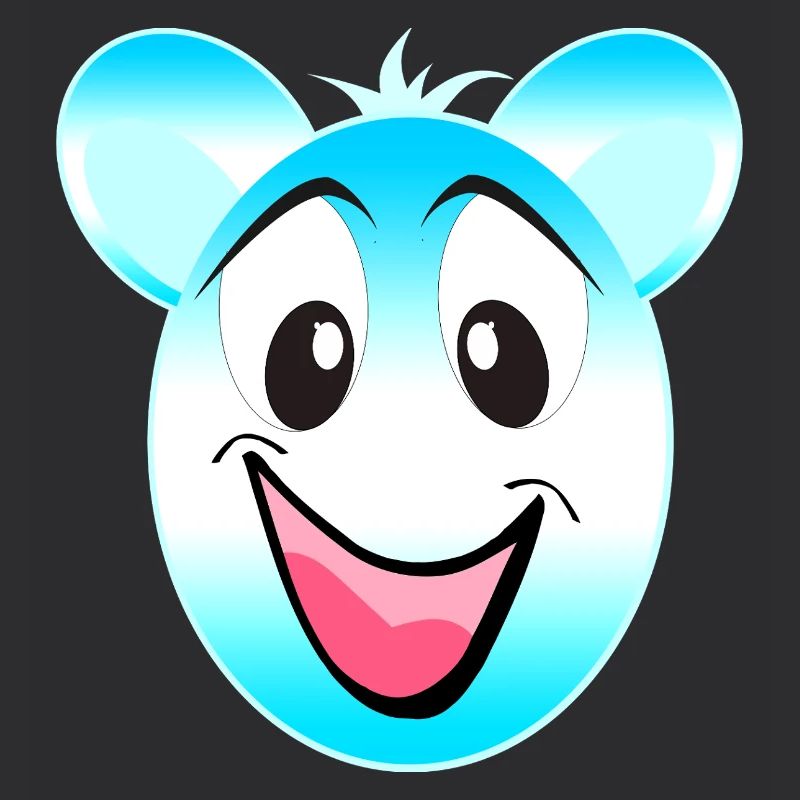Cheerful Blue White Bear Mascot