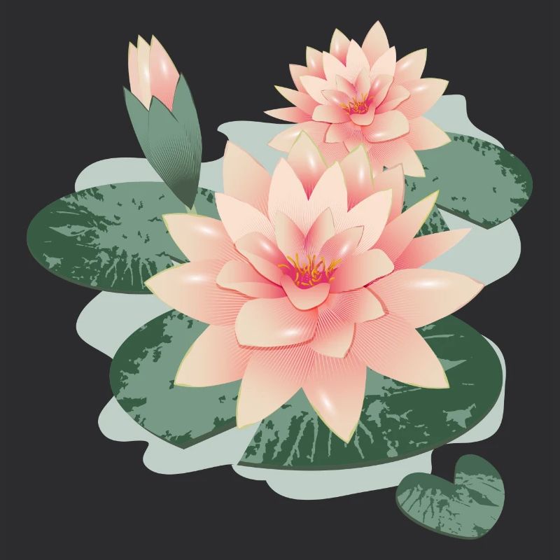 Fleurs de nénuphars avec bourgeon dans l’étang de nénuphars