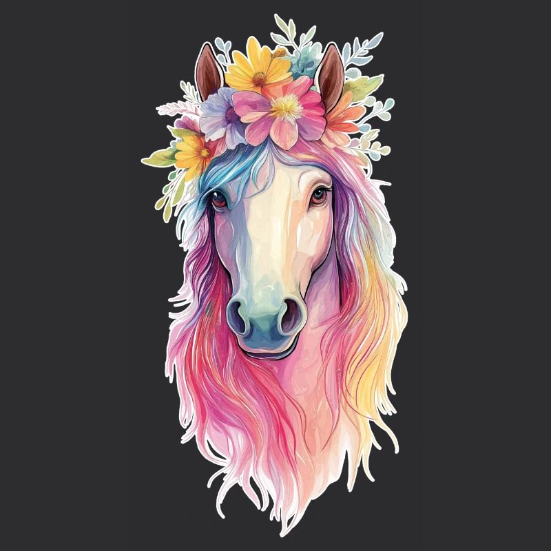 Pferd mit Blumen