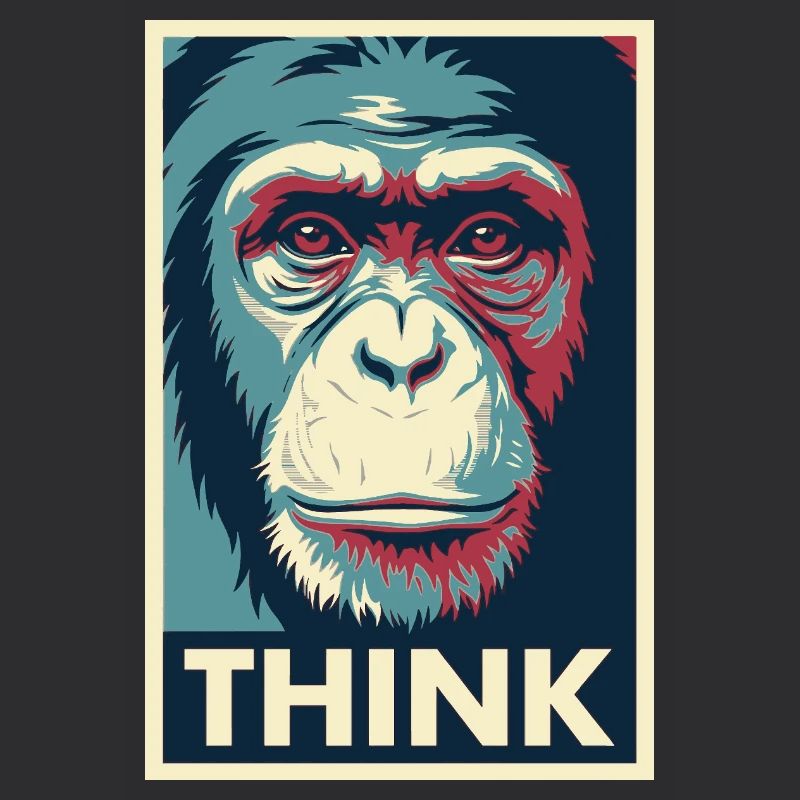 Affiche pop art Monkey Thinking