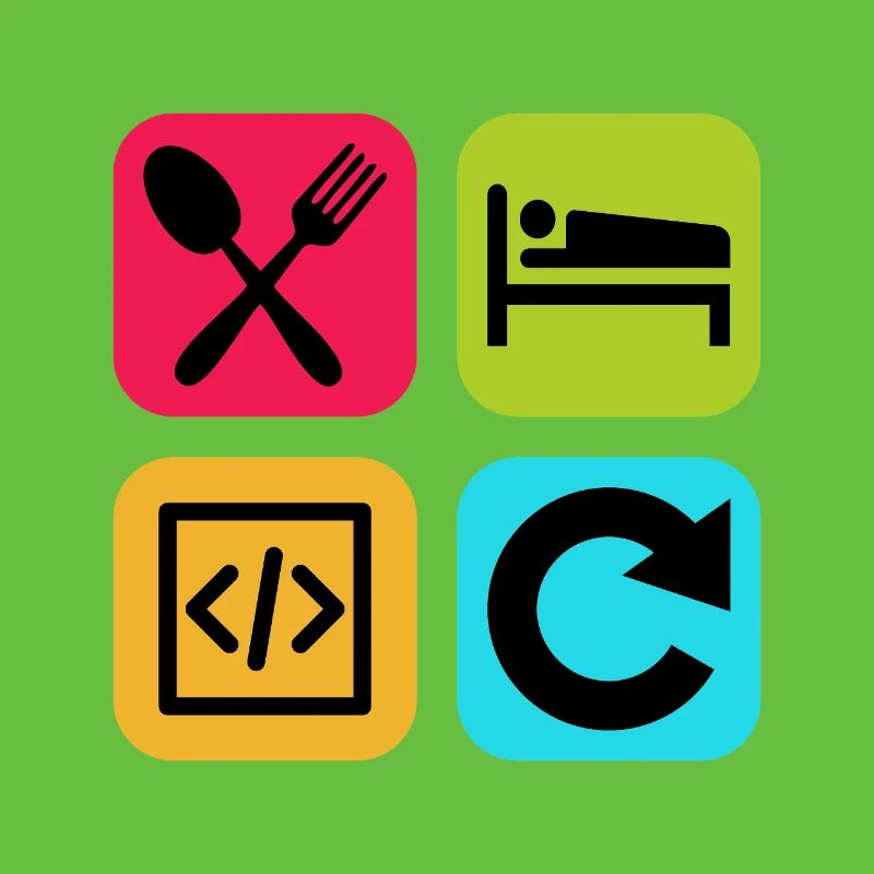 Eat Sleep Code Repeat Funny Quote Dev