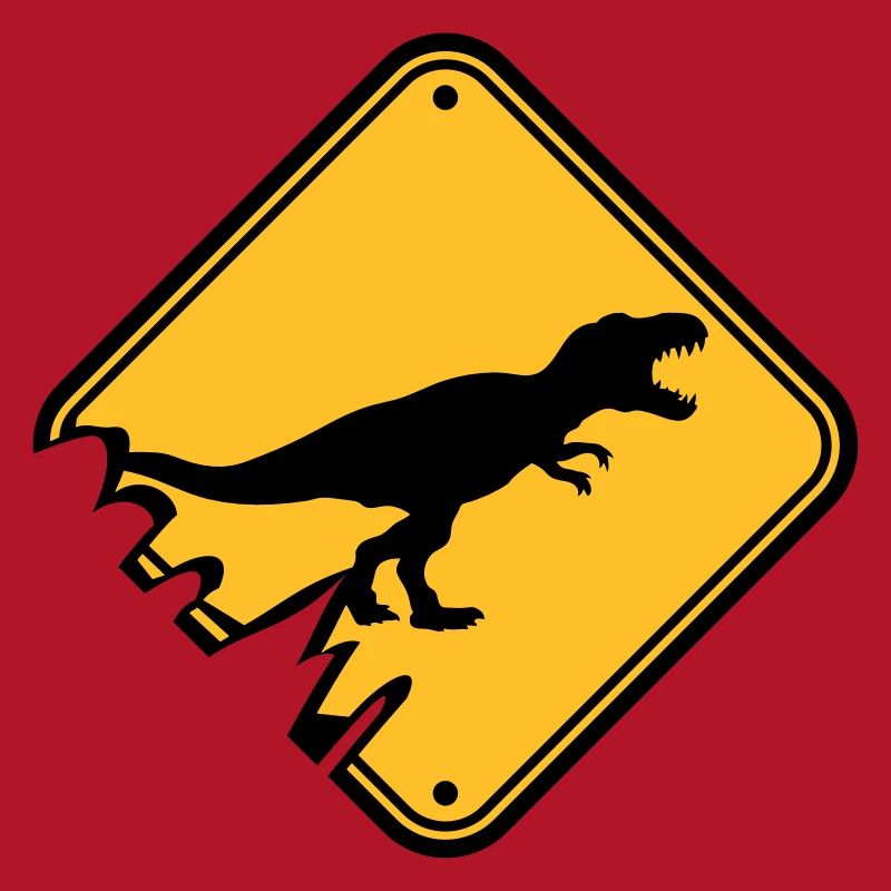 shield danger warning danger caution caution t-rex