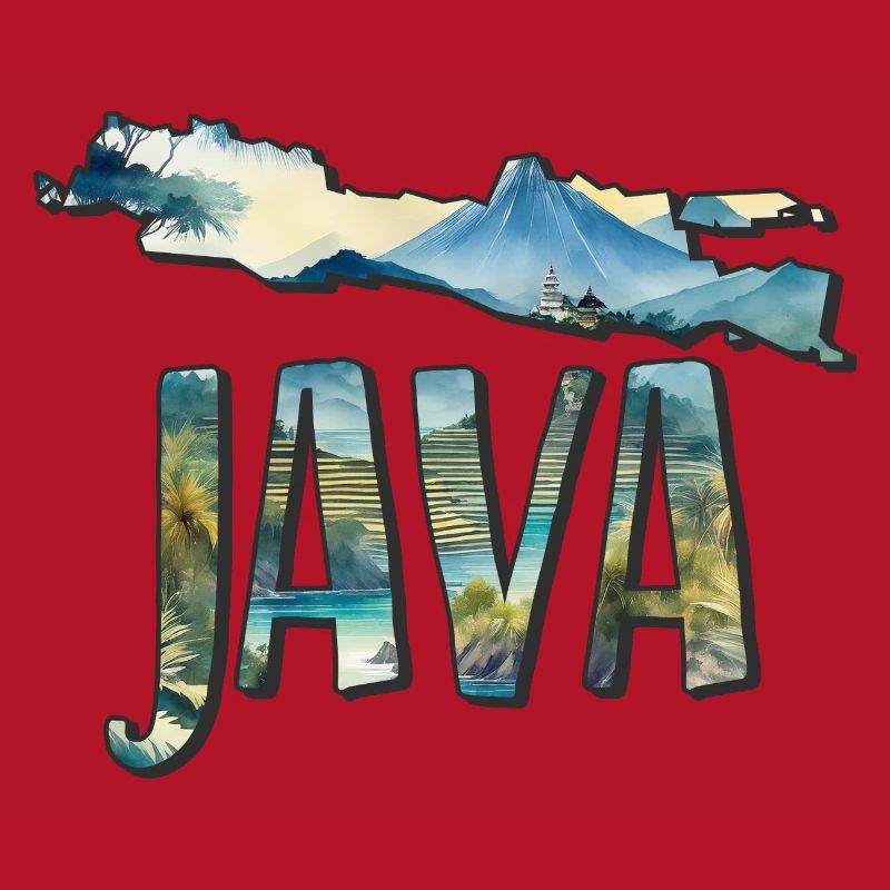 Carte aquarelle Java