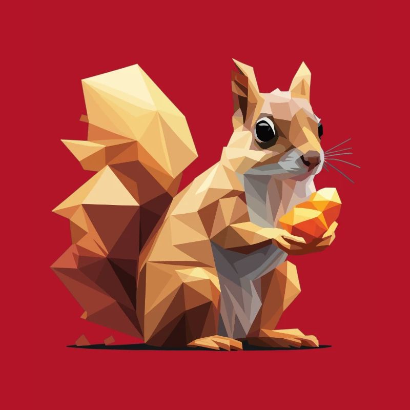 Low-Poly Eichhörnchen