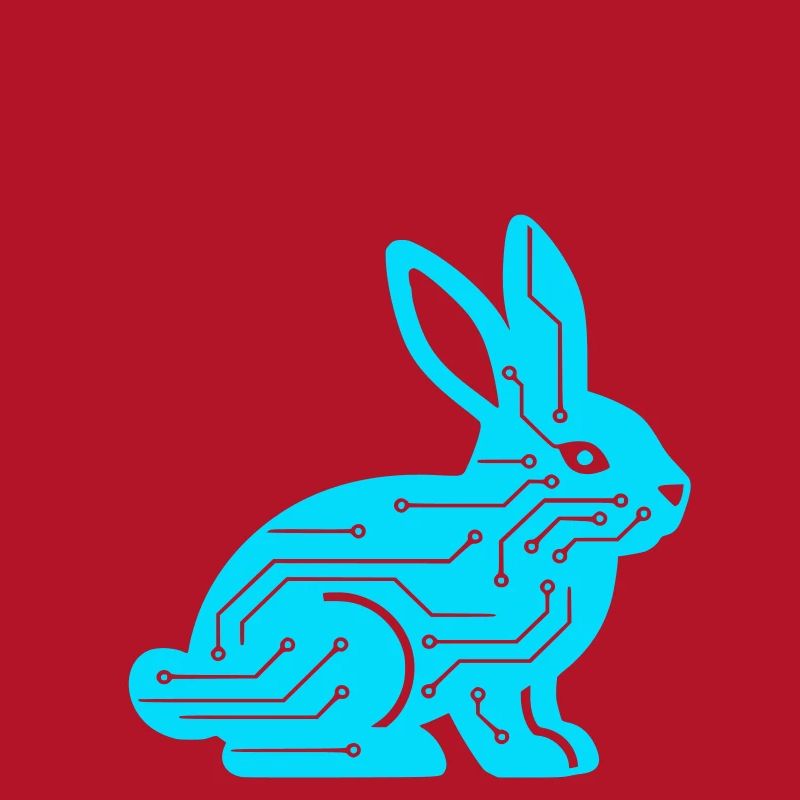 Cyber Rabbit Circuit Board Tech Vector
