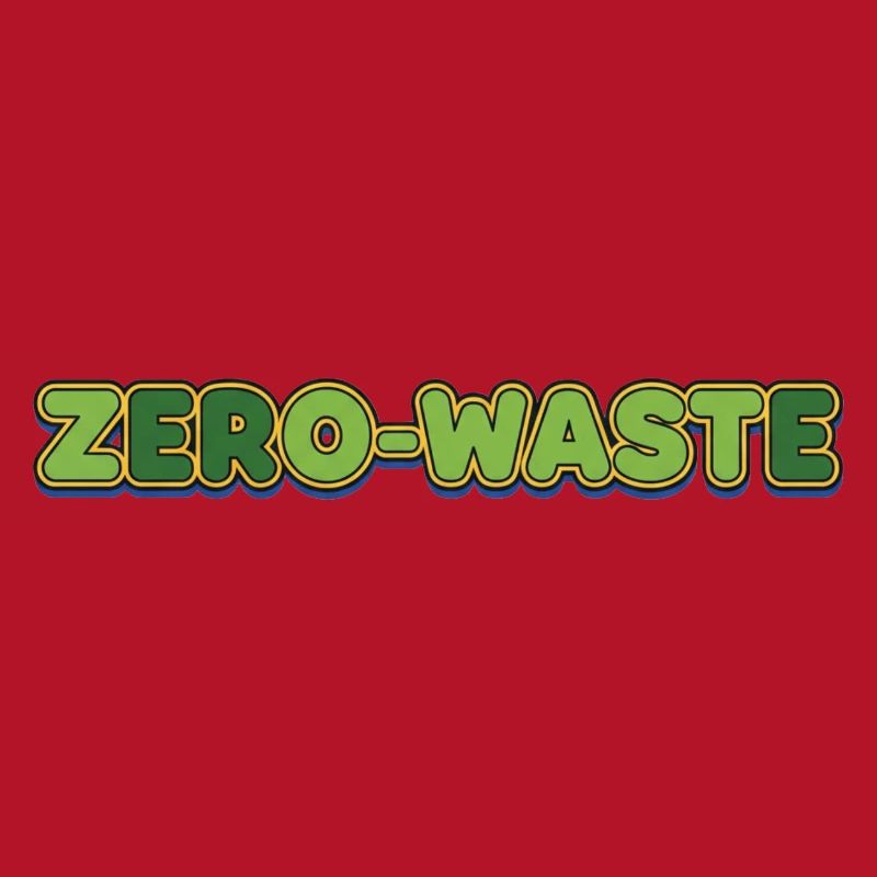 Zéro déchet rétro vert jaune design