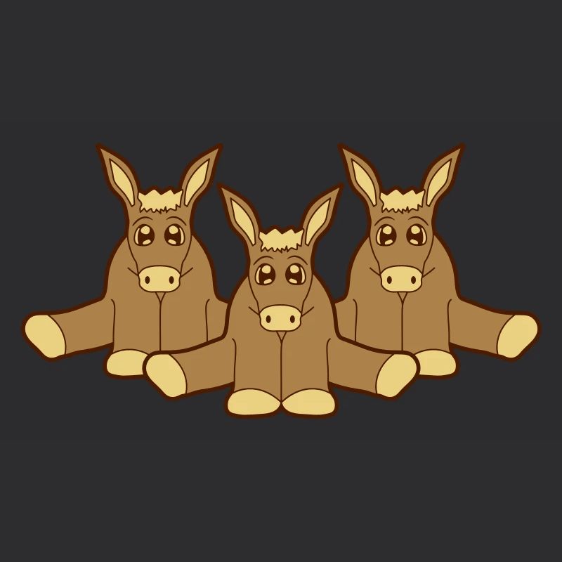 3 amis petit bébé mignon mignon assis âne pf