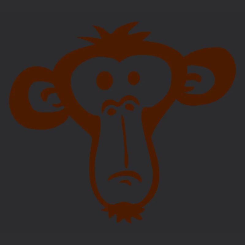 Sad Confused Monkey Head Boredom Face
