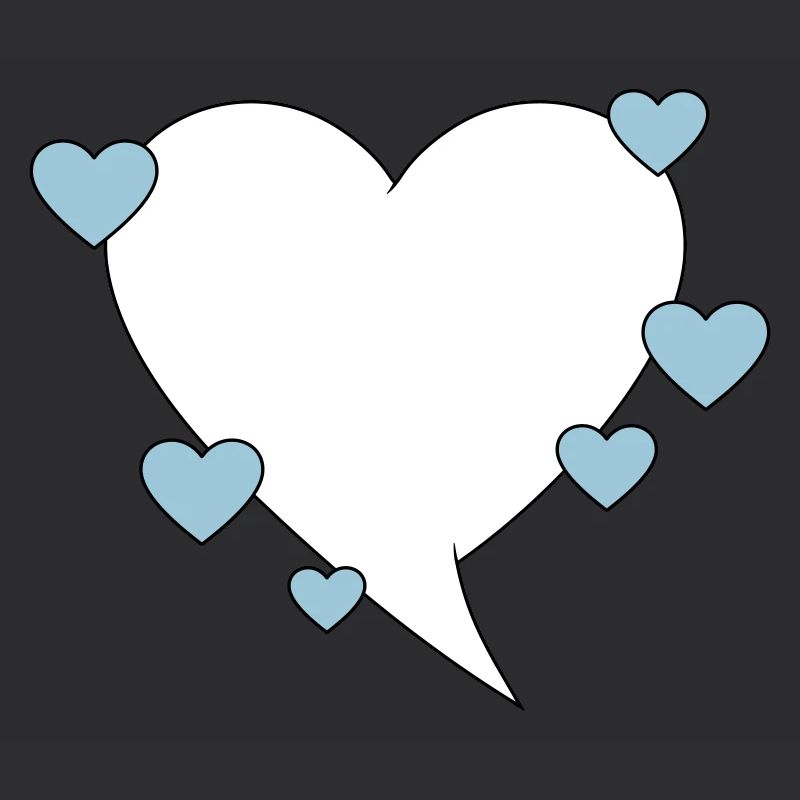 Bulle de dialogue avec des cœurs