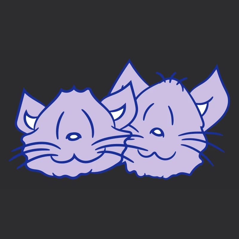 Zwei Glückliche Katzen 2 Freunde Pärchen Team Paar