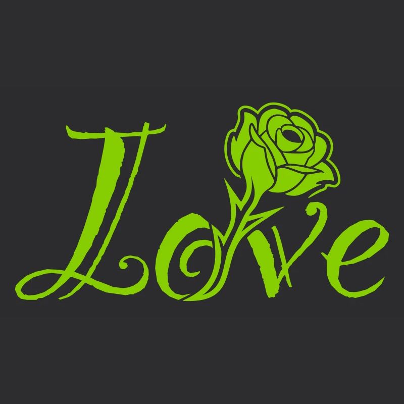 Love Blossoms : Typographie avec une rose intégrée
