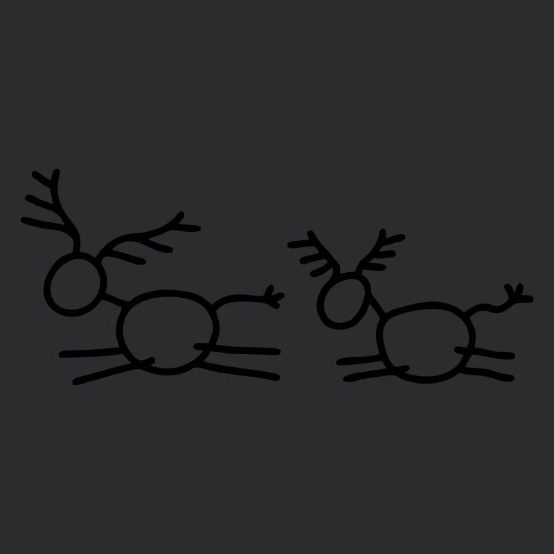 2 Springende Hirsche