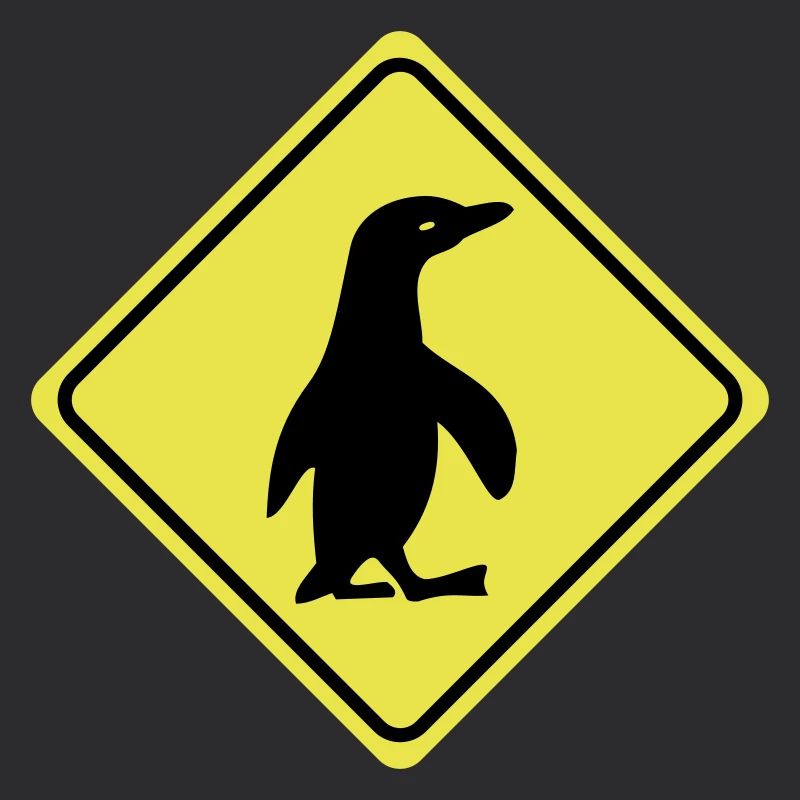 Warning - Penguin - 2 Color Vector