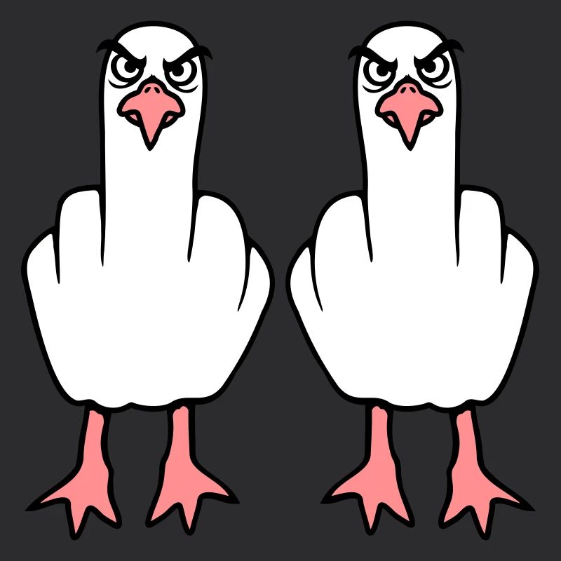 2 Seagulls Doigt d’honneur Insulte Stinkfinger Équipe