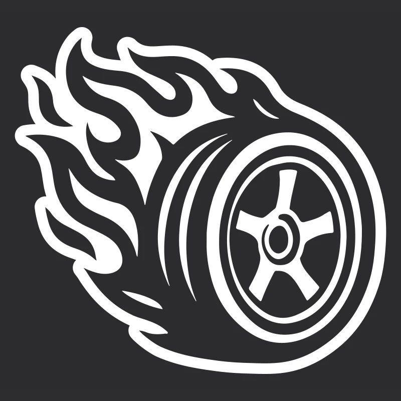 Burning car tire