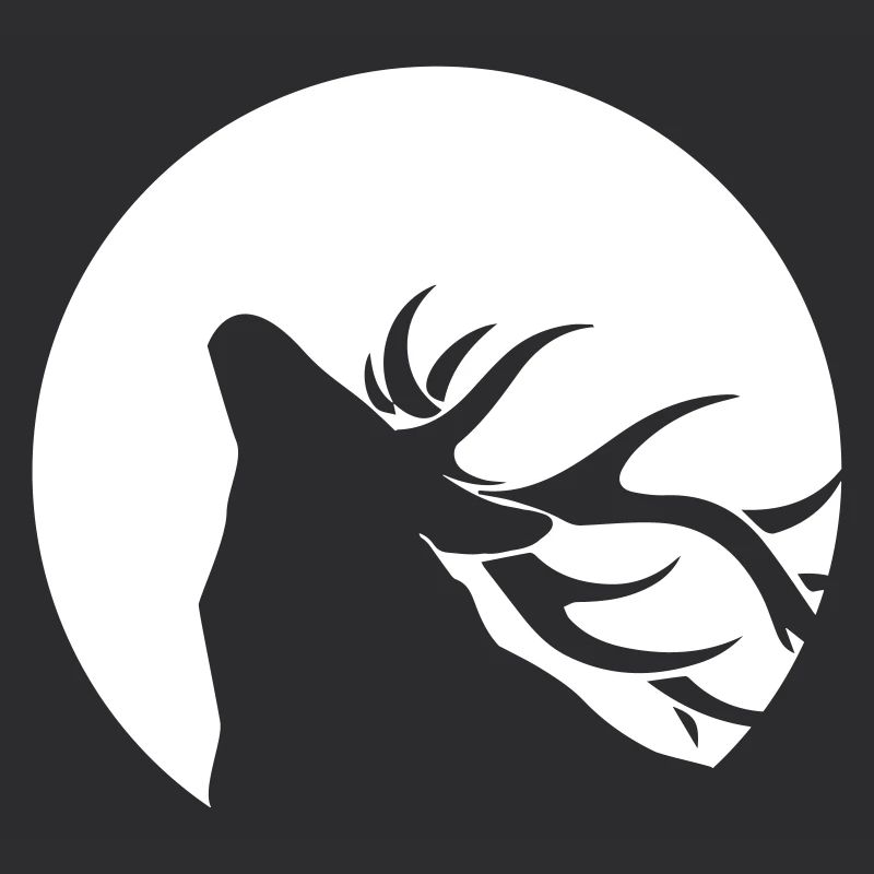 Cerf au clair de lune