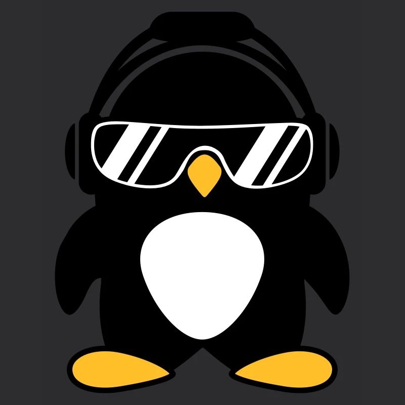 Pinguin mit Kopfhörer