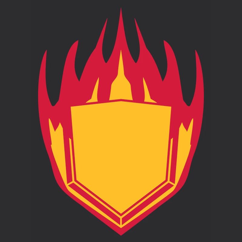 hot fire flames angular shield emblem emblem frame