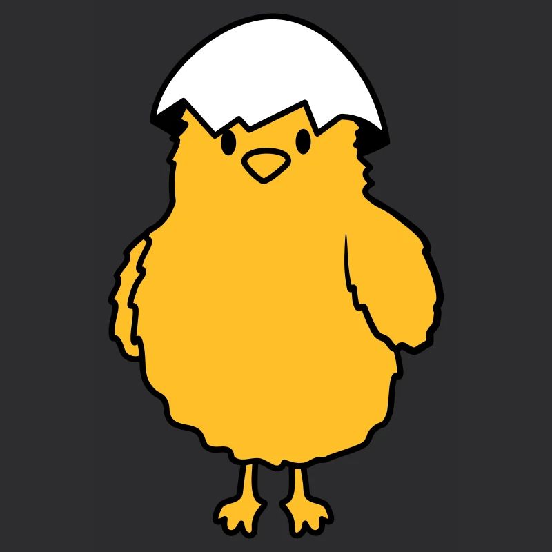 Chicks with eggshell on the head
