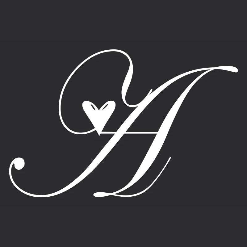 Monogram A Heart Vine