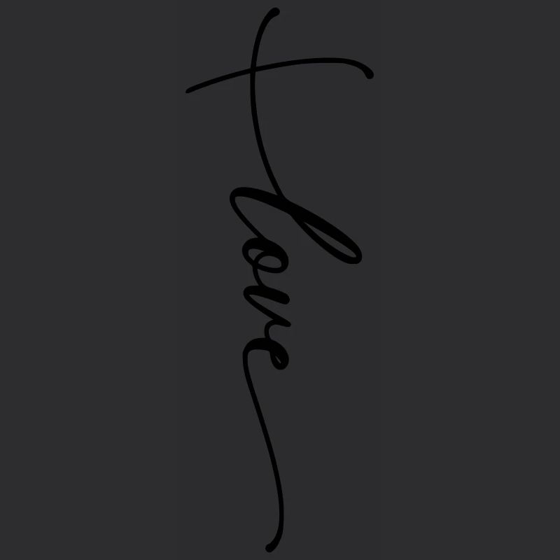 Police Cursive Croix d’Amour