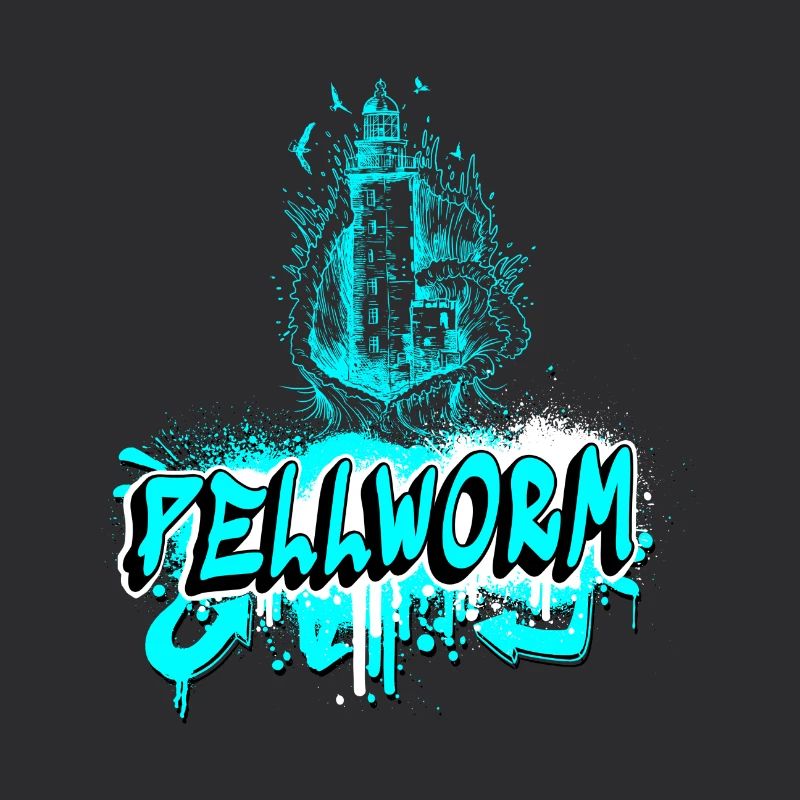 Pellworm Leuchtturm Graffiti Design