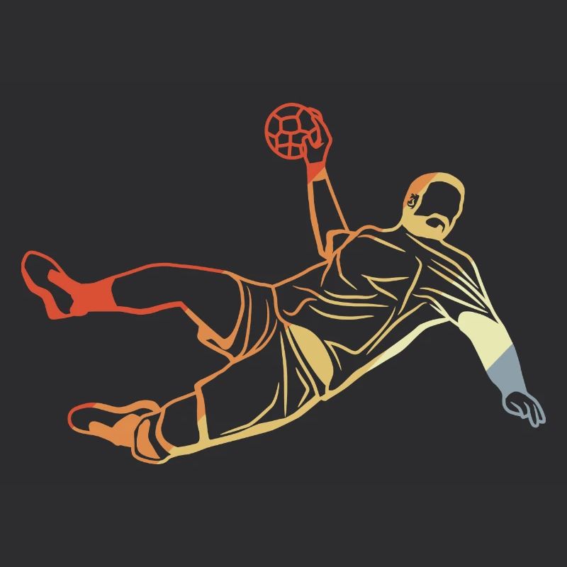 Retro Handballspieler