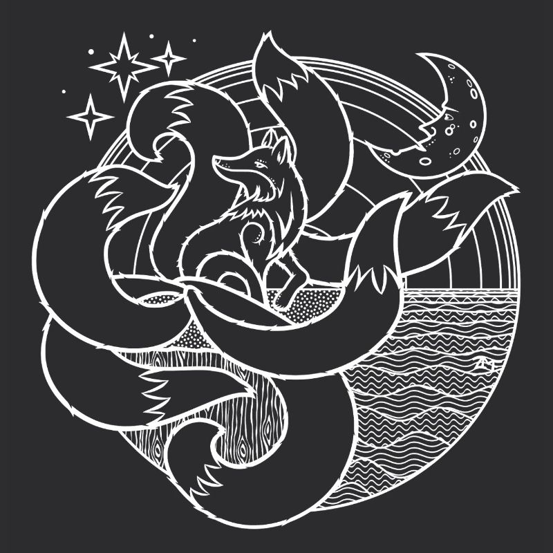 7 Tailed Fox - White for Black - DIGITAL