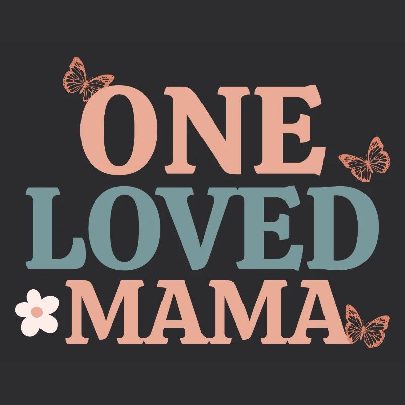 One Loved Mama Retro Butterfly Design