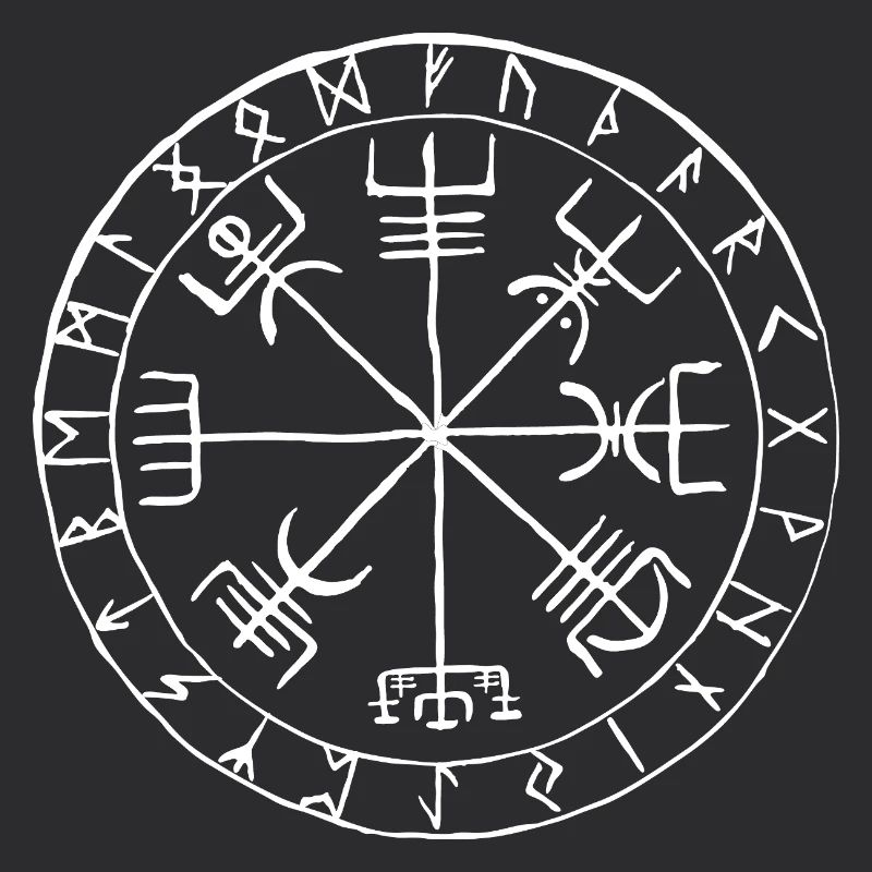 Vegvísir Runen Kompass Wikinger Symbol Design