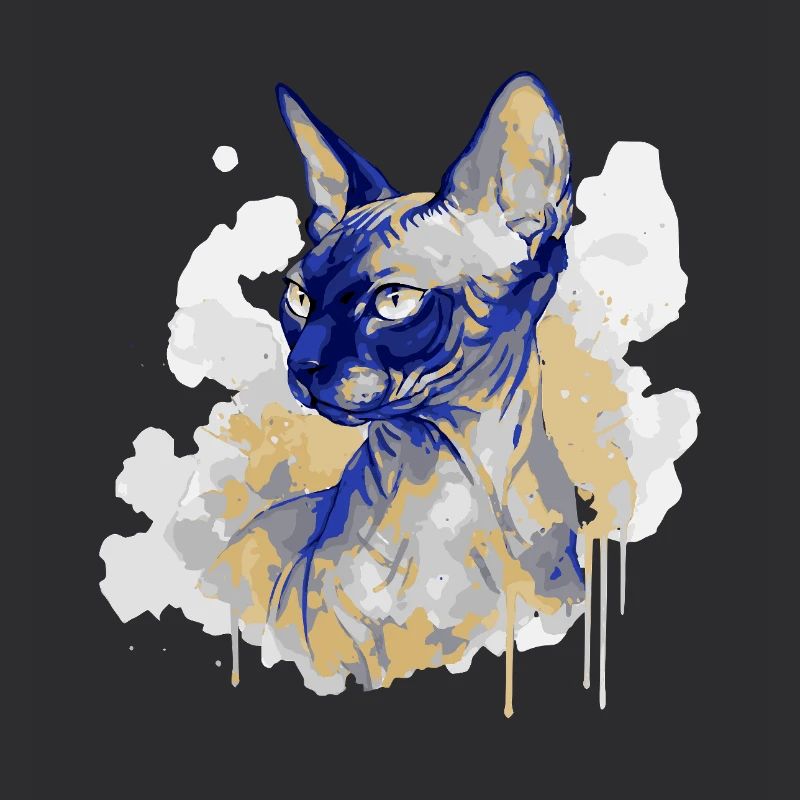 Sphynx Katzenkunst Aquarell