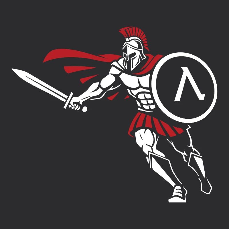 Spartan Attack Sword Shield Spartan-Maskottchen