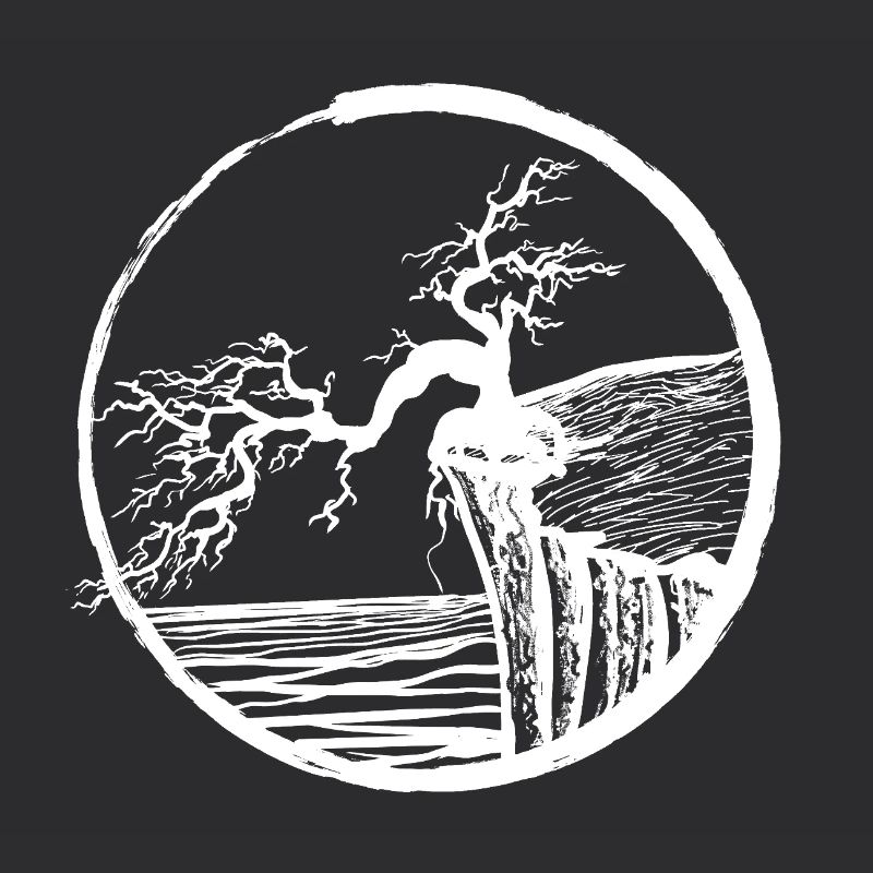 Landscape with tree on cliff edge