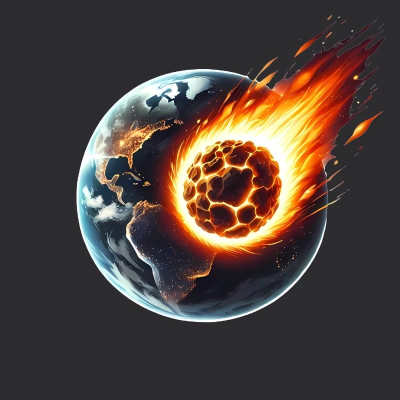 Fiery Asteroid Impact on Earth