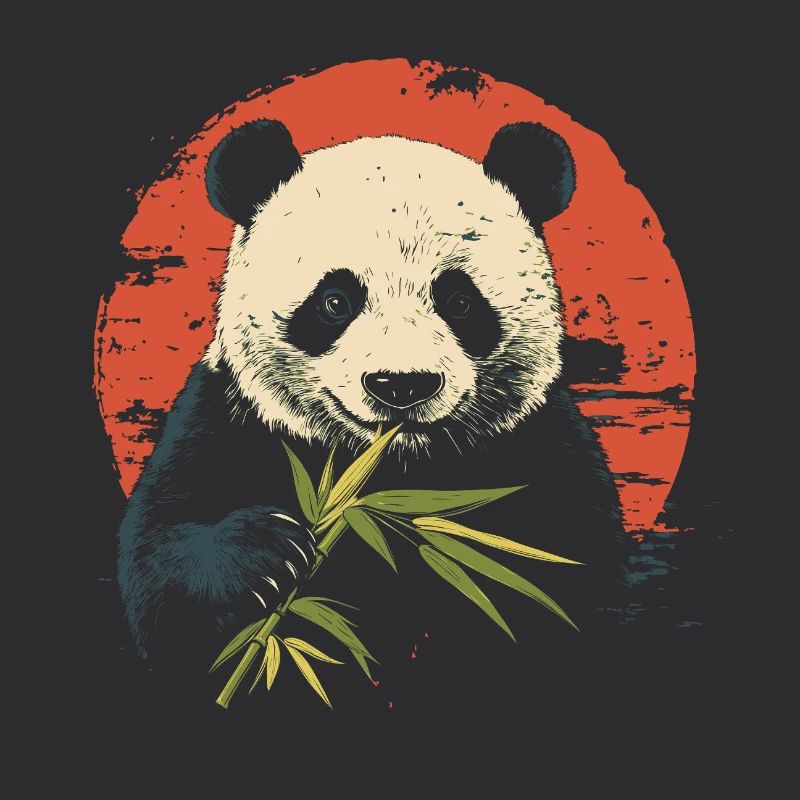 Le panda mange du bambou