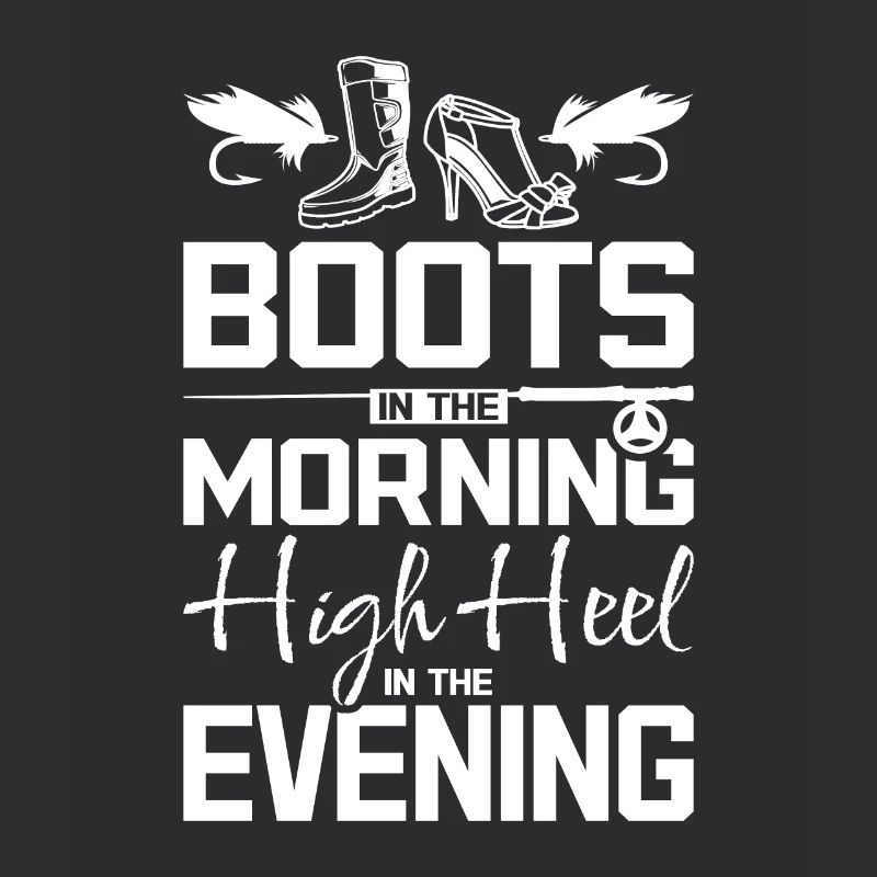 Bottes le matin de pêche à la mouche à talons hauts