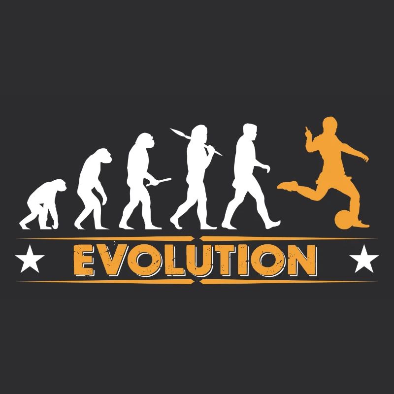 Fussball Evolution - orange/weiss
