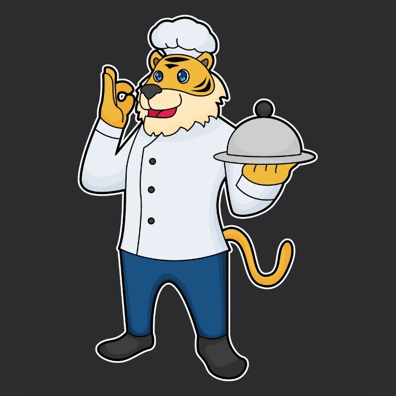 Plateau de service du chapeau de chef Tiger