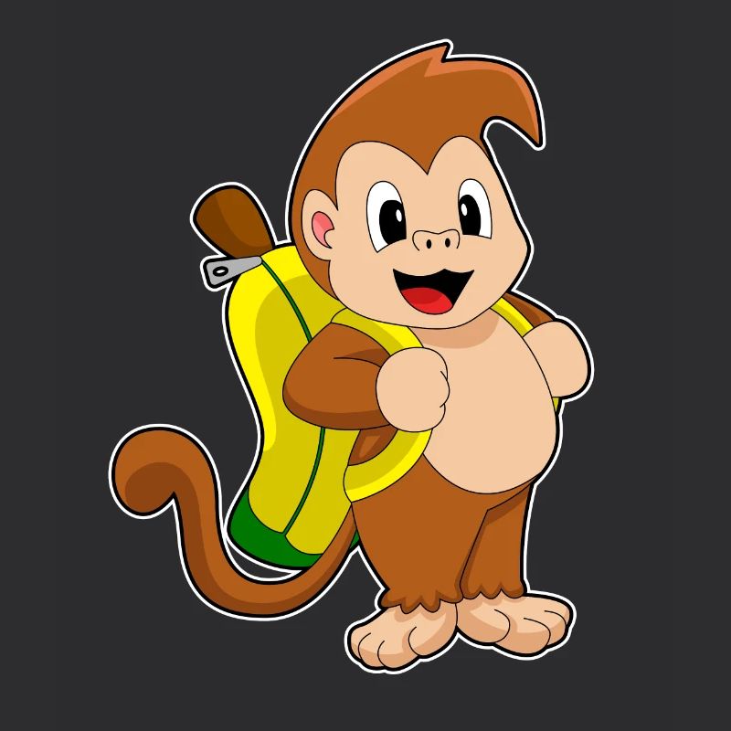 Affe Banane Rucksack